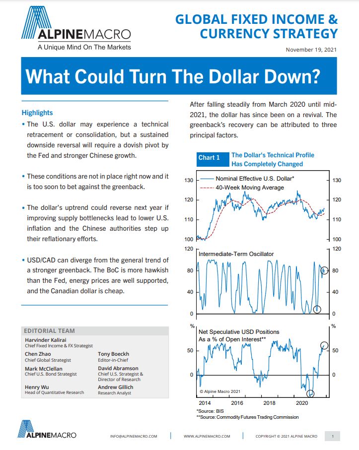 What Could Turn The Dollar Down?