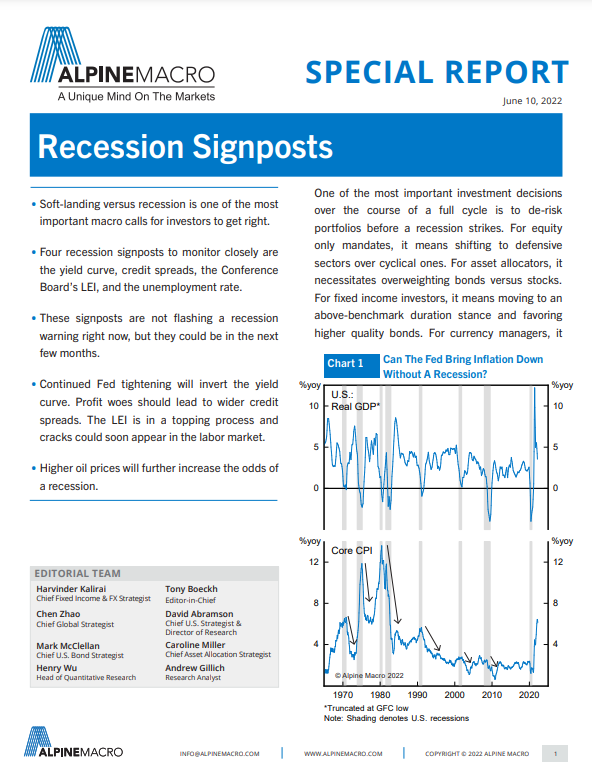 Recession Signposts
