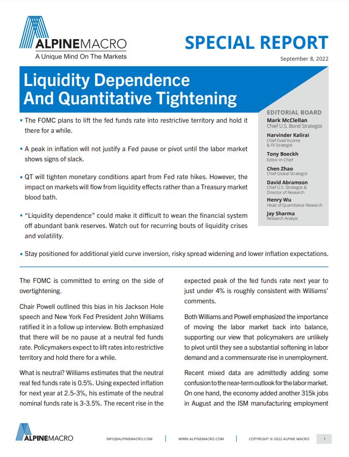 Liquidity Dependence And Quantitative Tightening