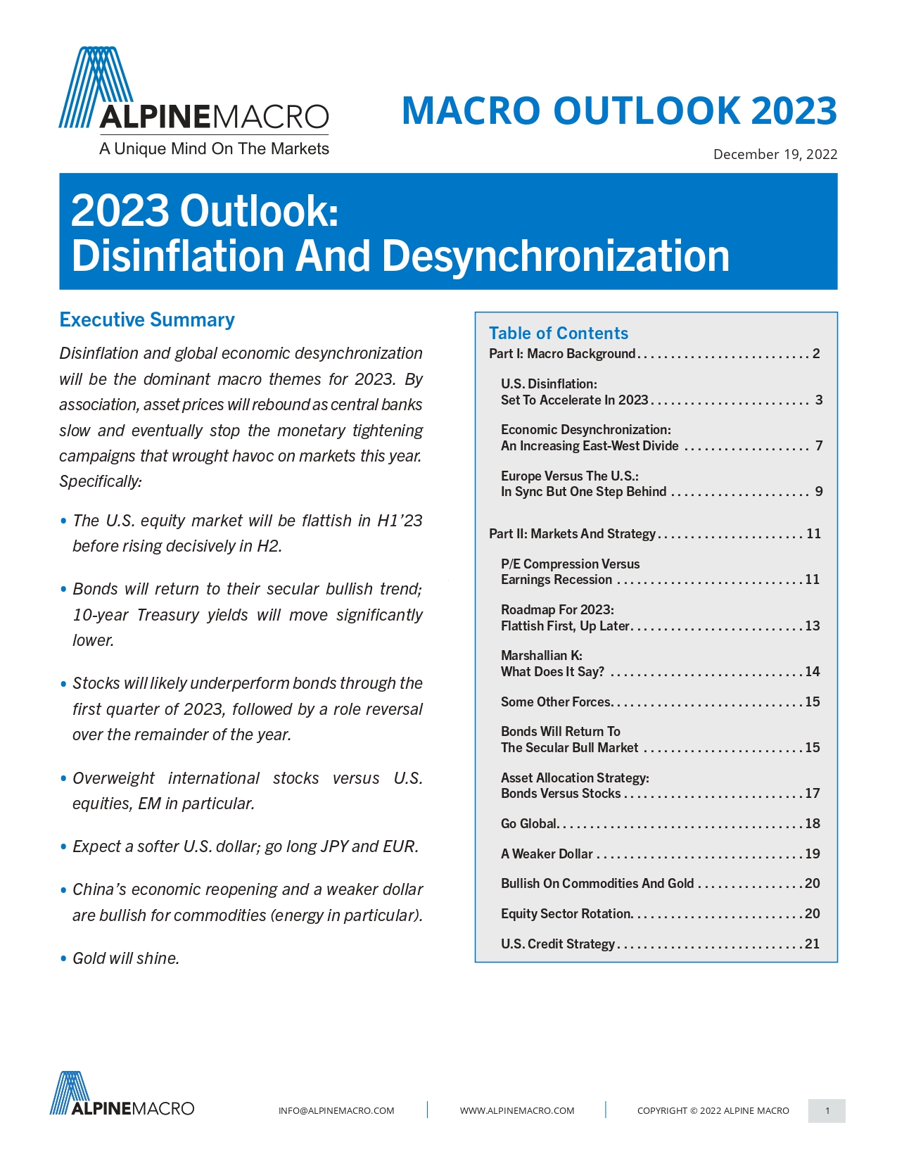Outlook 2023: Disinflation And Desynchronization