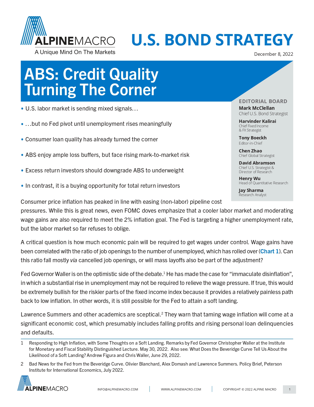 ABS: Credit Quality Turning The Corner