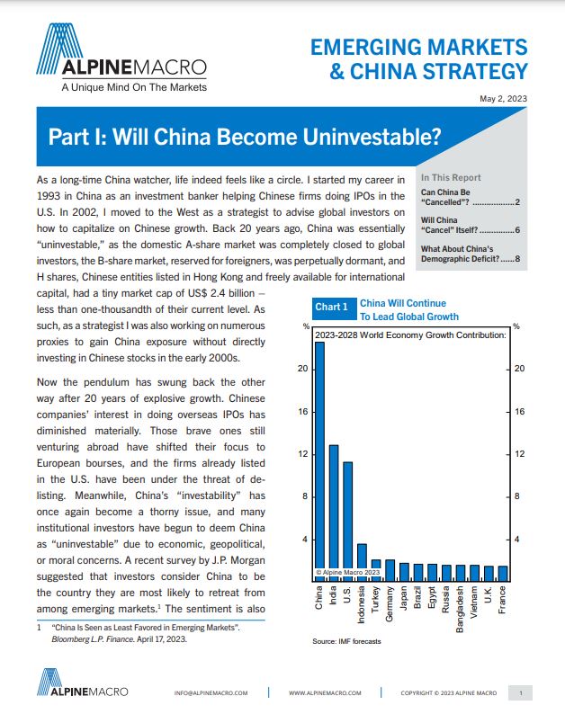 Part I: Will China Become Uninvestable?