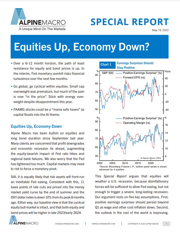 Equities Up, Economy Down?